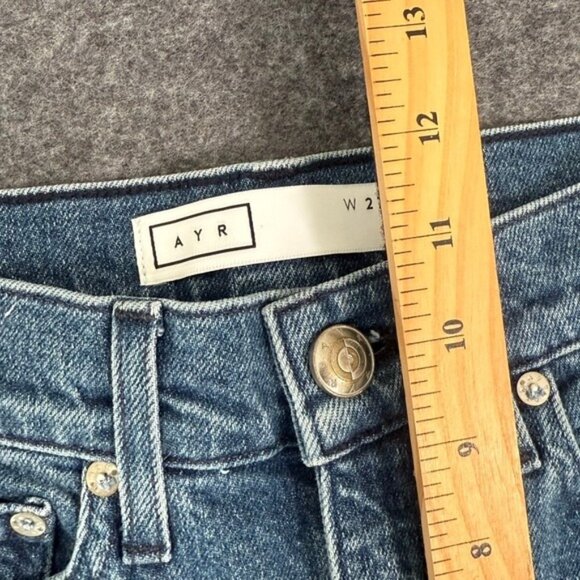 AYR The Secret Sauce Wide Leg Jeans Blue Wash Size 27S Comfort Stretch Boho Lux - Picture 10 of 13